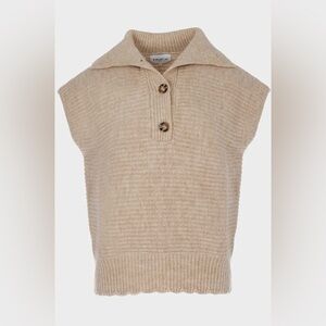 FRNCH beige/tan “Neil” Pullover Wool Blend Sweater Vest